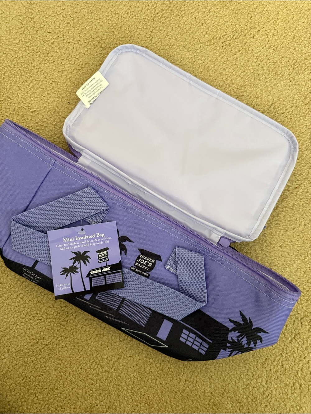 Trader Joe’s mini insulated tote - purple - Picture 2 of 3